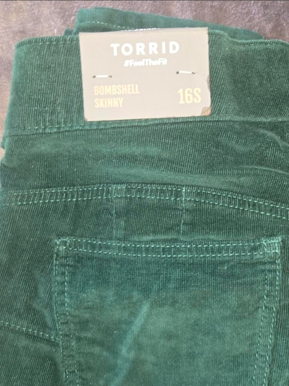 TORRID Bombshell Skinny Corduroy Pants in Emerald Green